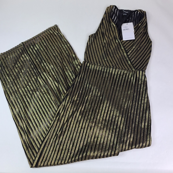 SABINA MUSAYEV Black Gold Striped Maxi Dress - S - Picture 1 of 3